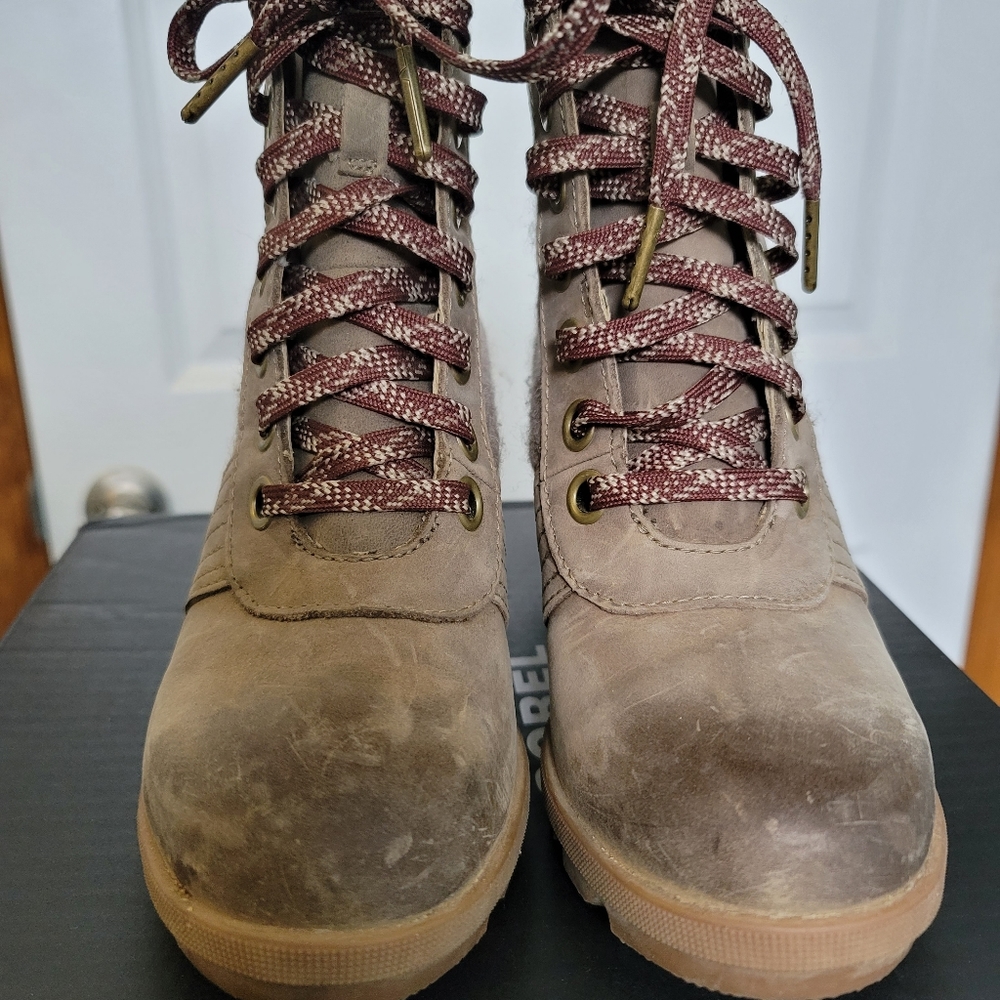 Sorel Lexi Wedge Boots Khaki ii